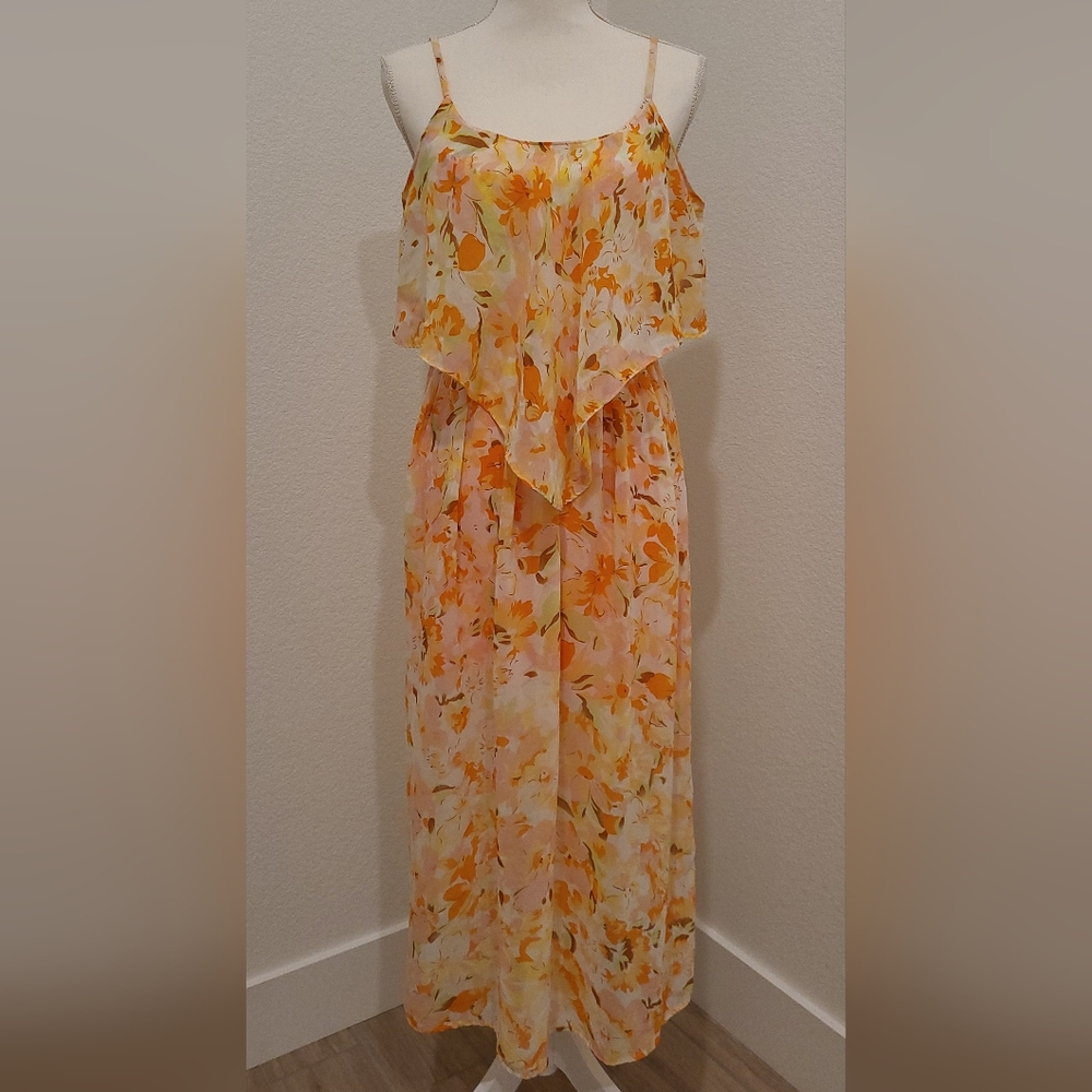 Spaghetti strap summer chiffon dress